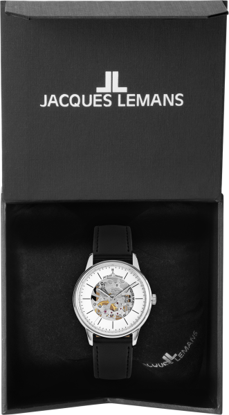 Jacques Lemans JL Retro Classic N-207ZA Herren Damen unisex Uhr Mechanisch Handaufzug Edelstahl Leder 5Bar